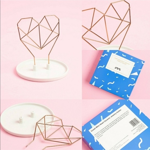 Wire Heart Ceramic Jewelry Holder - Picture 2 of 8